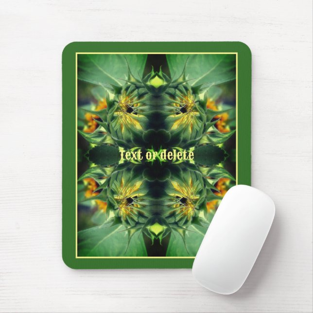 Sunflower Unfolding Abstract Personalised Mouse Pad (With Mouse)