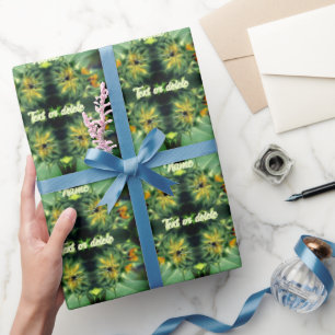 Sunflower Unfolding Abstract Personalised Wrapping Paper