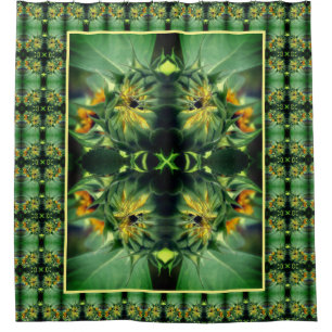 Sunflower Unfolding Abstract Shower Curtain
