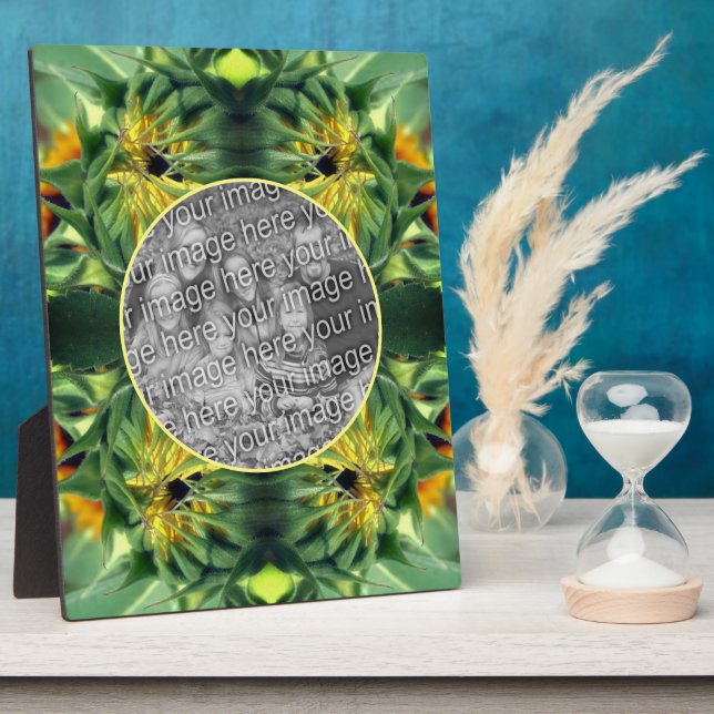 Sunflower Unfolding Create Your Own Photo Plaque (Side)