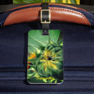 Sunflower Unfolding Personalised Luggage Tag