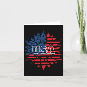 Sunflower Usa Flag Clothing For 4th Of July Memori Card