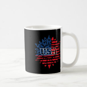 Sunflower Usa Flag Clothing For 4th Of July Memori Coffee Mug