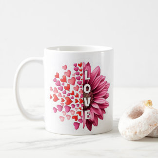 Sunflower Valentine's Day Coffee Mug-Romantic Gift Mug
