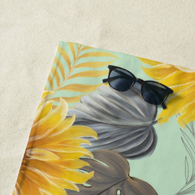 Sunflower Vibe Beach Towel (In Situ)