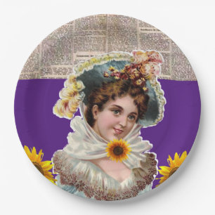 Sunflower Victorian Paper Plates