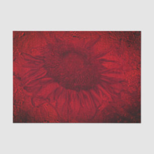 Sunflower Vintage Bright Red Texture Decoupage Tissue Paper
