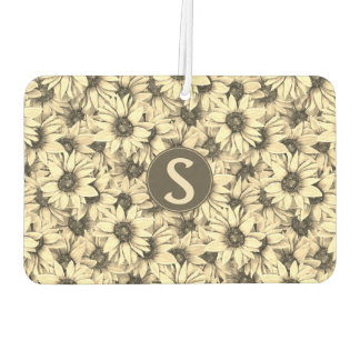Sunflower Vintage Charm Sepia Tone Air Freshener