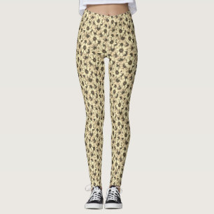 Sunflower Vintage Charm Sepia Tone Leggings
