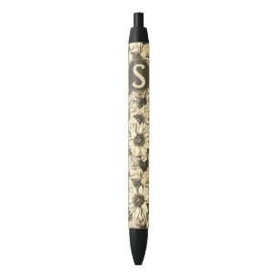 Sunflower Vintage Charm Sepia Tone Pen