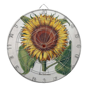 Sunflower Vintage Damask Flower Art Dartboard