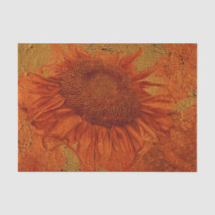Sunflower Vintage Orange Gold Texture Decoupage Tissue Paper