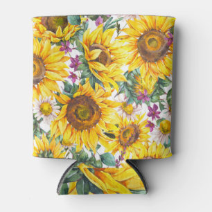 Sunflower Vintage: Summer Yellow Bloom. Can Cooler