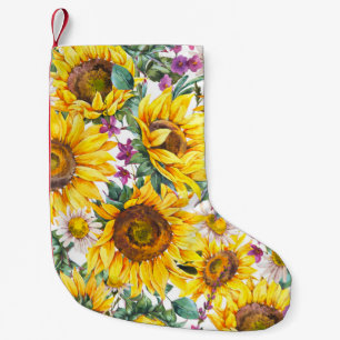 Sunflower Vintage: Summer Yellow Bloom. Small Christmas Stocking