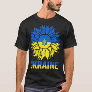 Sunflower Vintage Ukraine Flag  Ukrainian Support  T-Shirt