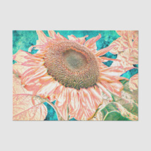 Sunflower Vintage Vibrant Yellow Green Decoupage Tissue Paper