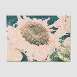 Sunflower Vintage Yellow Dark Green Decoupage Tissue Paper