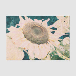 Sunflower Vintage Yellow Dark Green Decoupage Tissue Paper