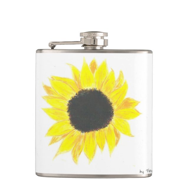 Sunflower Vinyl Flask (Front)