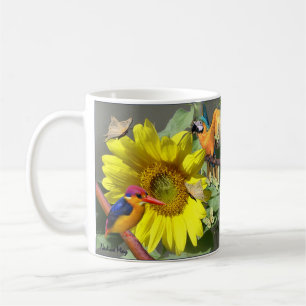 Sunflower visitors coffee mug