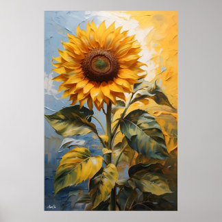 Sunflower | Wall Art Poster | Oil Painting