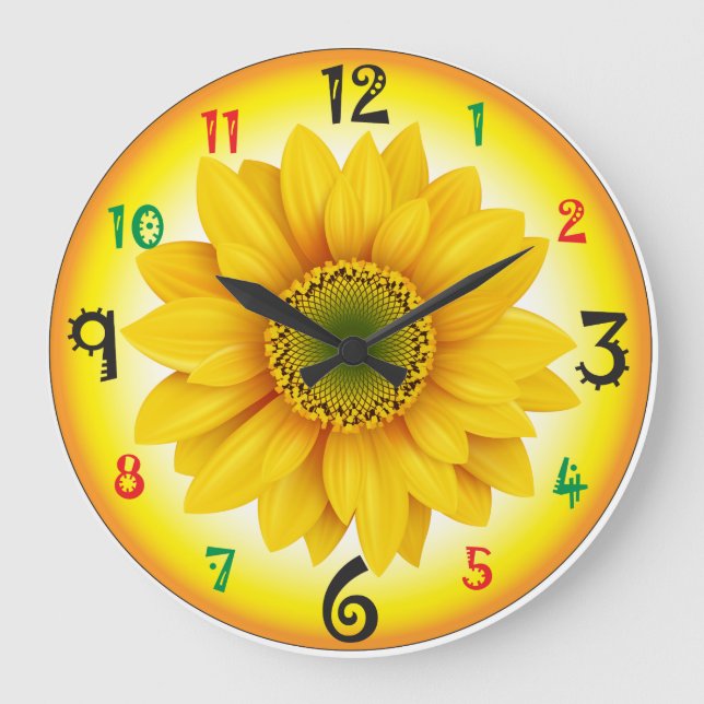 Sunflower wall clock (Front)