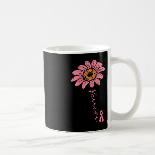 Sunflower Warrior Pink Ribbon Breast Cancer Awaren Coffee Mug