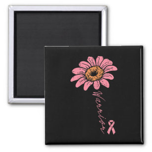 Sunflower Warrior Pink Ribbon Breast Cancer Awaren Magnet