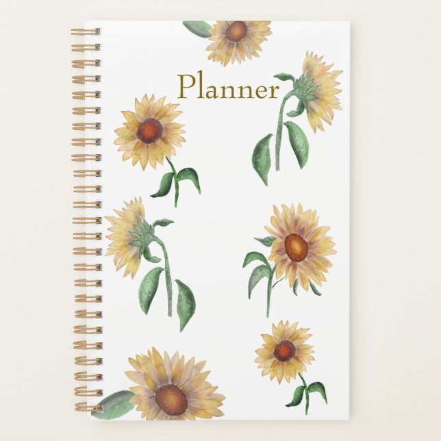 Sunflower Watercolor Annual Planner (Front)
