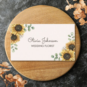 Sunflower Watercolor Business Card