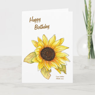 Sunflower watercolor customizable greeting card