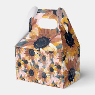 Sunflower Watercolor Design Favour Box