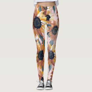 Sunflower Watercolor Design Leggings