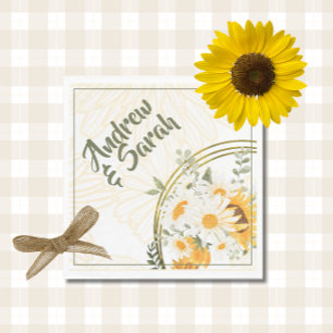 Sunflower Watercolor Floral Napkin
