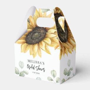 Sunflower Watercolor Floral Script Bridal Shower Favour Box