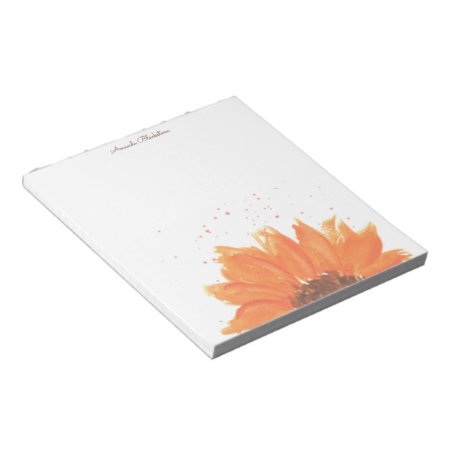 Sunflower Watercolor  Notepad (Angled)