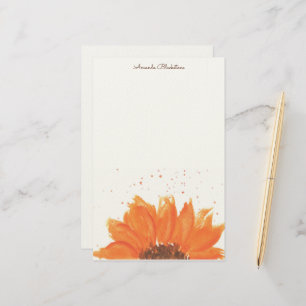 Sunflower Watercolor Stationery