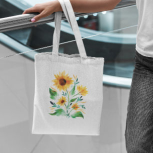 Sunflower Watercolor Tote Bag