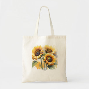  Sunflower Watercolor Tote Bag