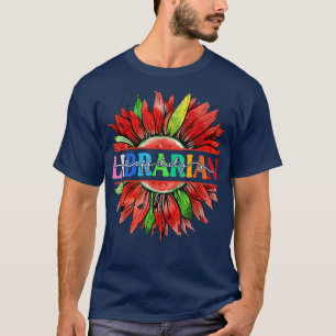 Sunflower Watermelon Librarian Off Duty Summer Vib T-Shirt