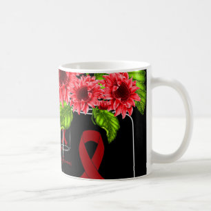Sunflower We Wear Burgundy Brain Aneurysm Awarenes Coffee Mug
