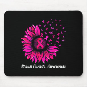 Sunflower Wear Pink Breast Cancer Awareness Women  Mouse Pad