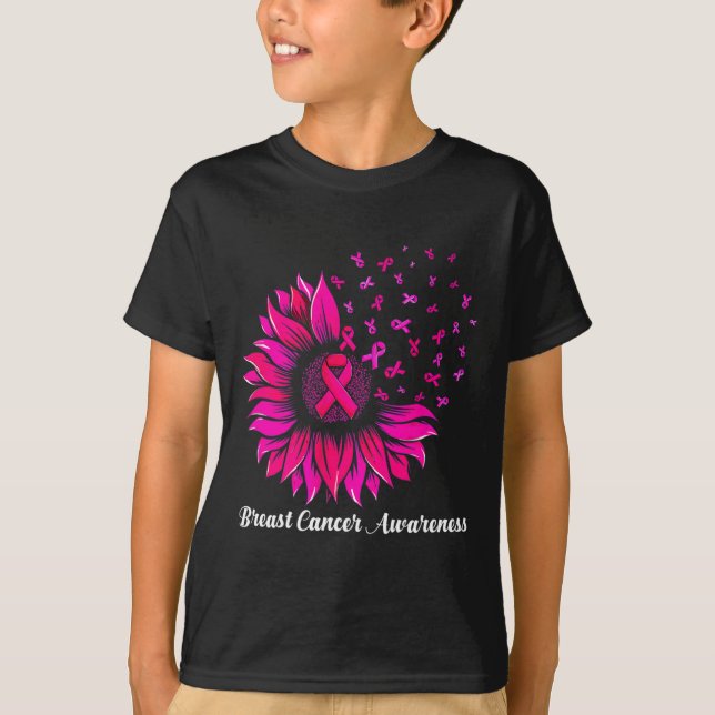 Sunflower Wear Pink Breast Cancer Awareness Women  T-Shirt (Front)