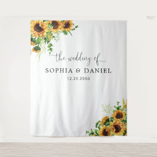 Sunflower Wedding Backdrops Banner Tapestry