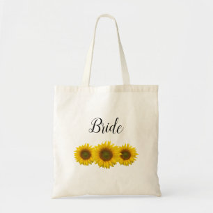 Sunflower Wedding Bride Rustic Tote Bag