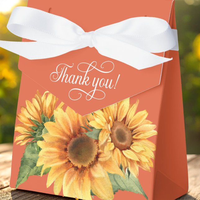 Sunflower Wedding Favour Box (Sunflower Wedding Favor Box)