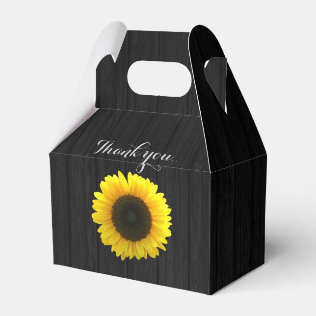 Sunflower wedding favour box (Back Side)