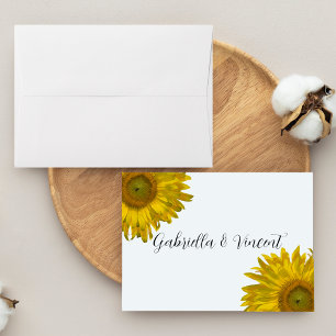 Sunflower Wedding Flat Stationery Note Cards