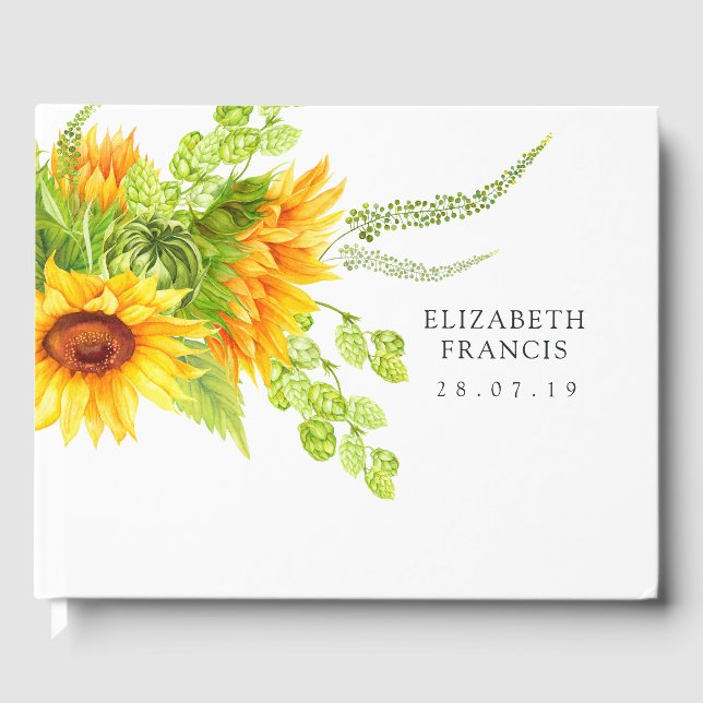 Sunflower Wedding Guest Book (Front)