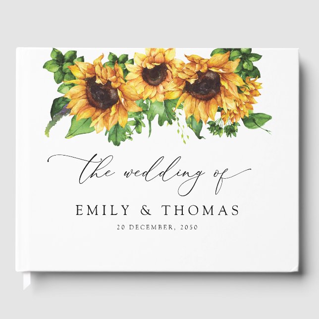 Sunflower Wedding Guest Book (Front)